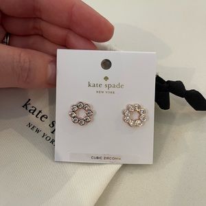 Kate Spade cubic zirconia and rose gold full circle earrings